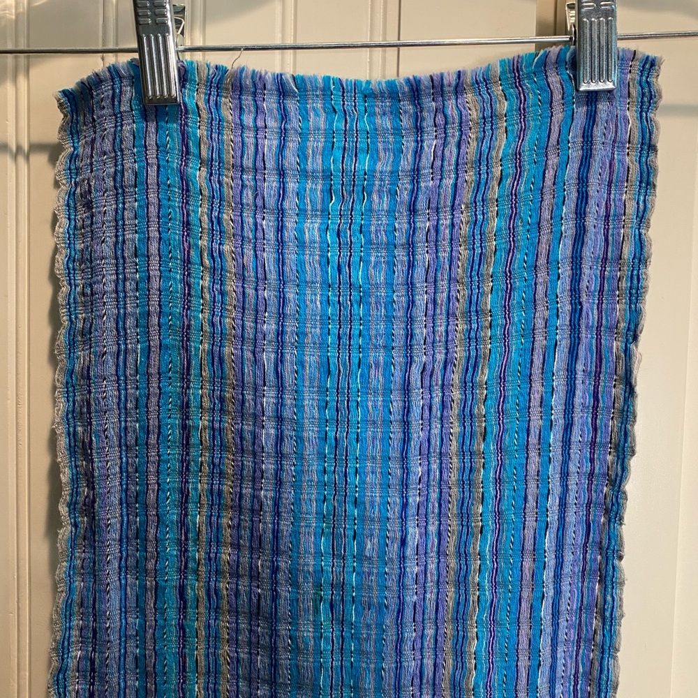 Blue Striped Cotton Scarf